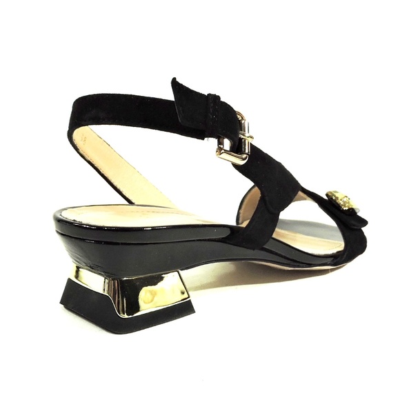 ALESSANDRO DI MARIA 🇮🇹 WOMEN'S BLACK SUEDE SUMMER SANDALS - Picture 5 of 8